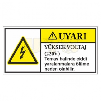 Uyarı Tehlike Yüksek Voltaj 220 v