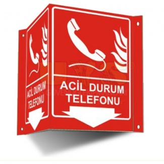 Acil Durum Telefonu 3 Yönlü Panoramik Levha