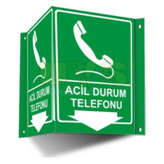 Acil Durum Telefonu 3 Yönlü Panoramik Levha