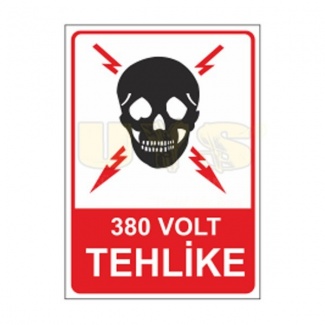 380 Volt Tehlike Etiket Levhası