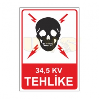 34.5 Kv Tehlike Etiket Levhası