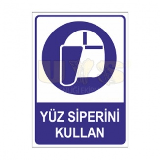 Yüz Siperini Kullan Etiket Levhası