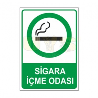 Sigara İçme Odası Etiket Levhası