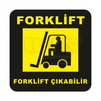 Dikkat Forklift Çıkabilir Zemin İşaretleme Etiketi