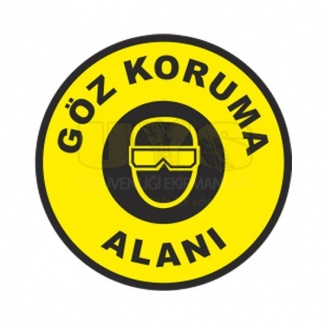 Göz Koruma Alanı Zemin İşaretleri Etiketi