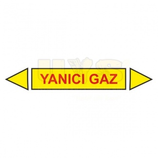 Yanıcı Gaz Boru Etiketi