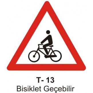 Bisiklet Geçebilir Trafik Levhası