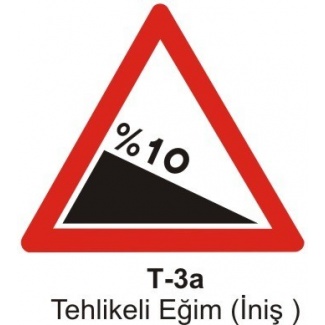 Tehlikeli Eğim İniş Trafik Levhası