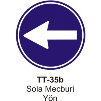 Sola Mecburi Yön Trafik Levhası