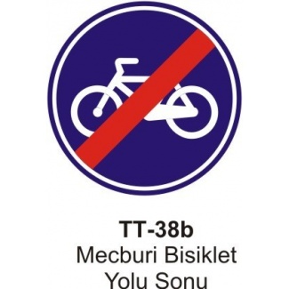 Mecburi Bisiklet Yolu Sonu Trafik Levhası