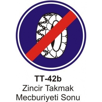 Zincir Takmak Mecburiyeti Sonu Trafik Levhası