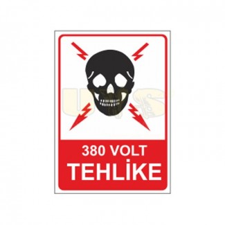 380 Volt Tehlike Etiket Levhasi